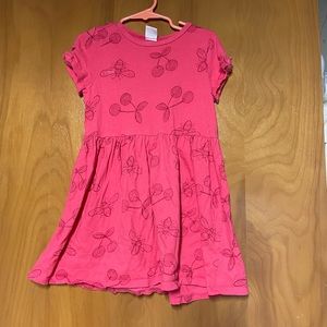 Gymboree Girls Short Sleeve Dress Pink Cherries Size 5T